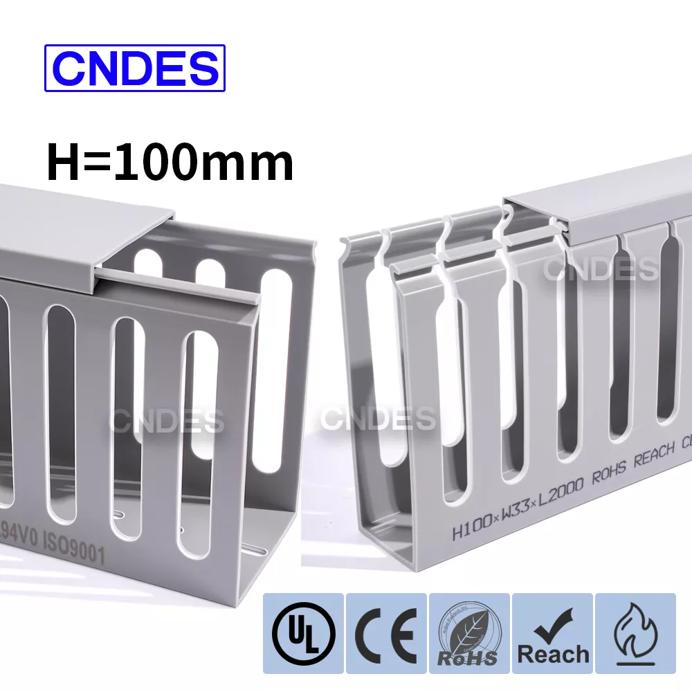 Kanał okablowania obudowy PCV o wysokości 100 mm z otwartą szczeliną