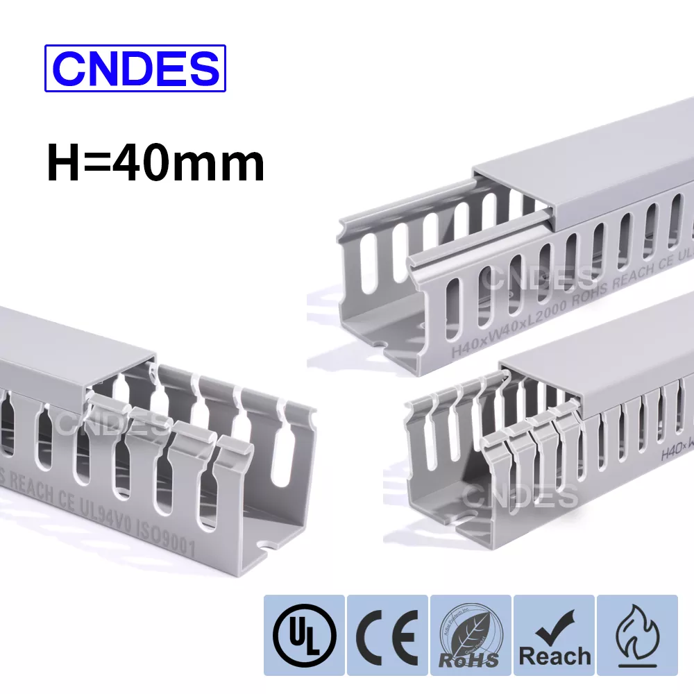 Szczelinowy kanał okablowania z PVC o wysokości 40 mm