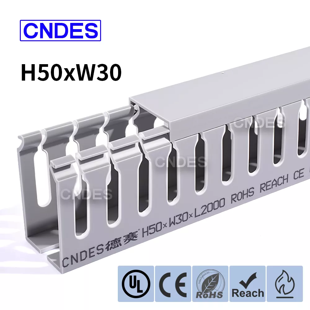 Szczelinowy kanał organizacyjny kabli PVC 50×30