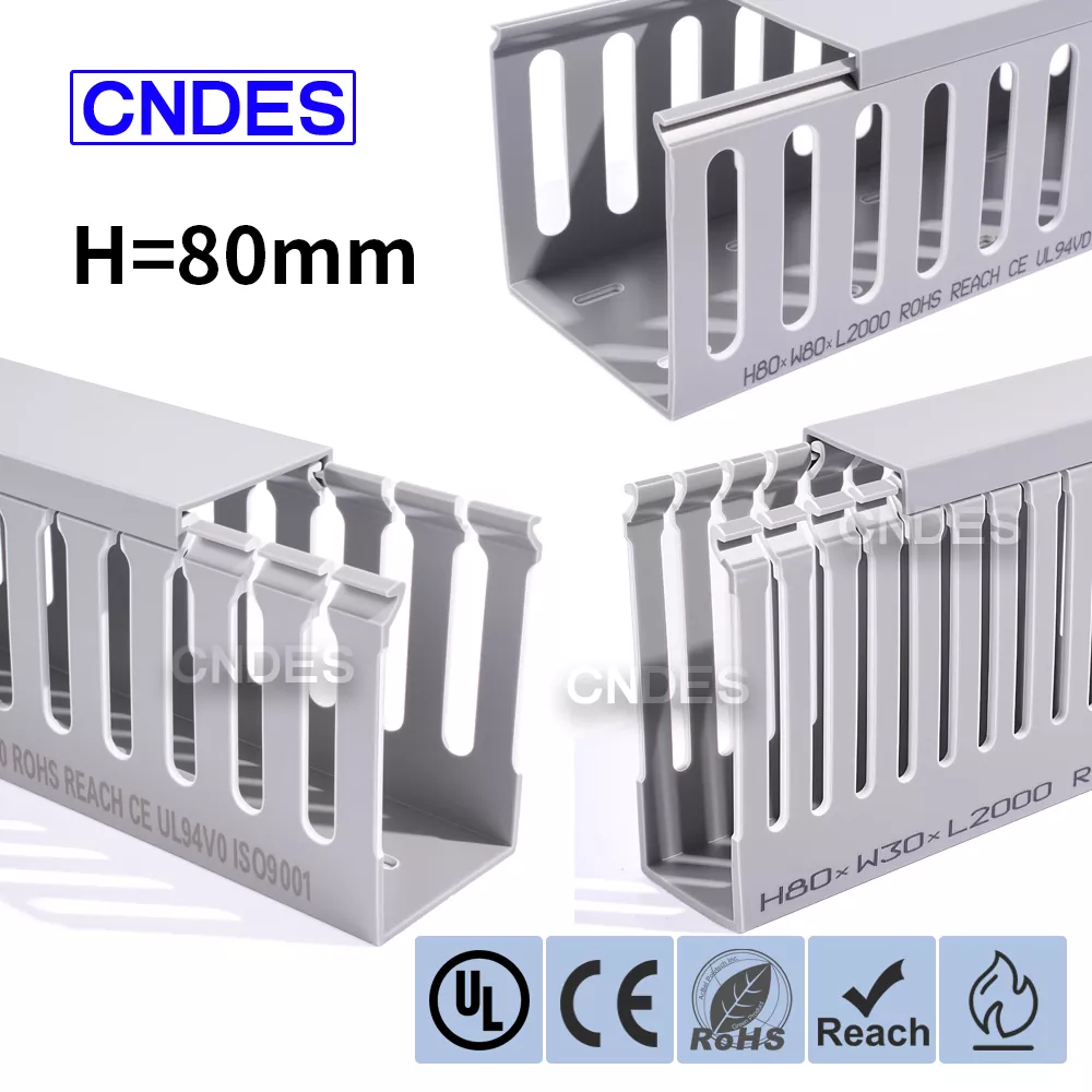 Kanał kablowy ze szczeliną PCV o wysokości 80 mm