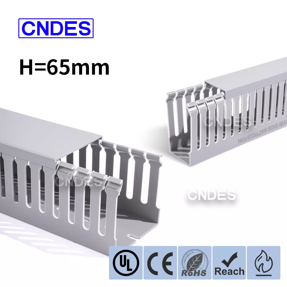 Przemysłowy kanał kablowy z PVC o wysokości 65 mm